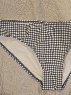 Kona Sol Navy and White Gingham Bikini Bottoms